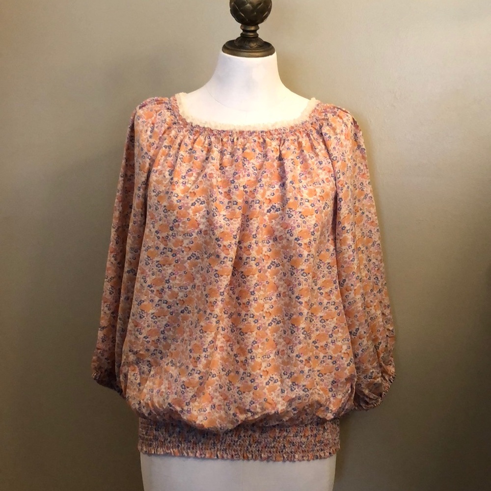 Like New-MODA International-Silk Blouse 3/4 sleeve